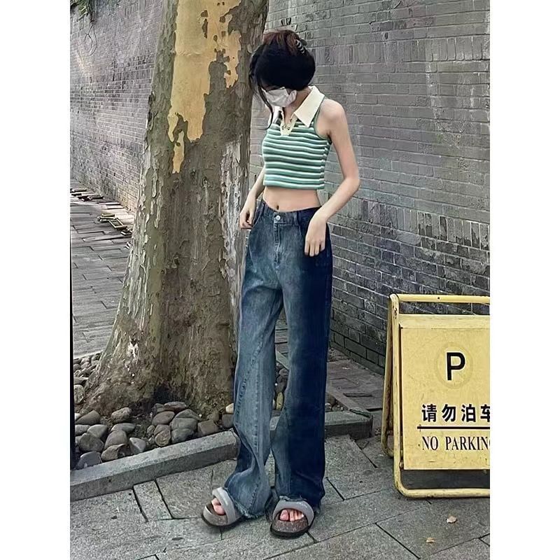 High Jeans Wide Waist Leg Washed