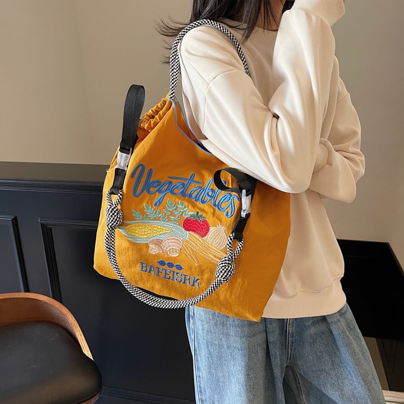Bag Tote Embroidered Vegetable