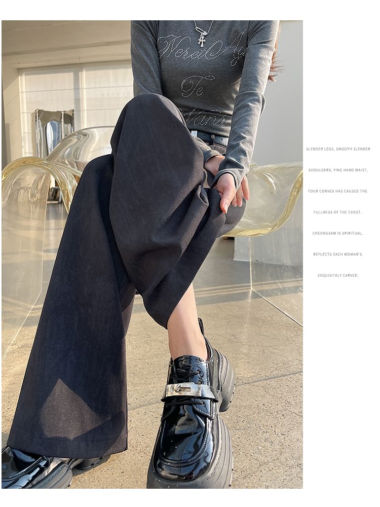 Leg (Various Dress Pants Waist Print Designs) Wide High