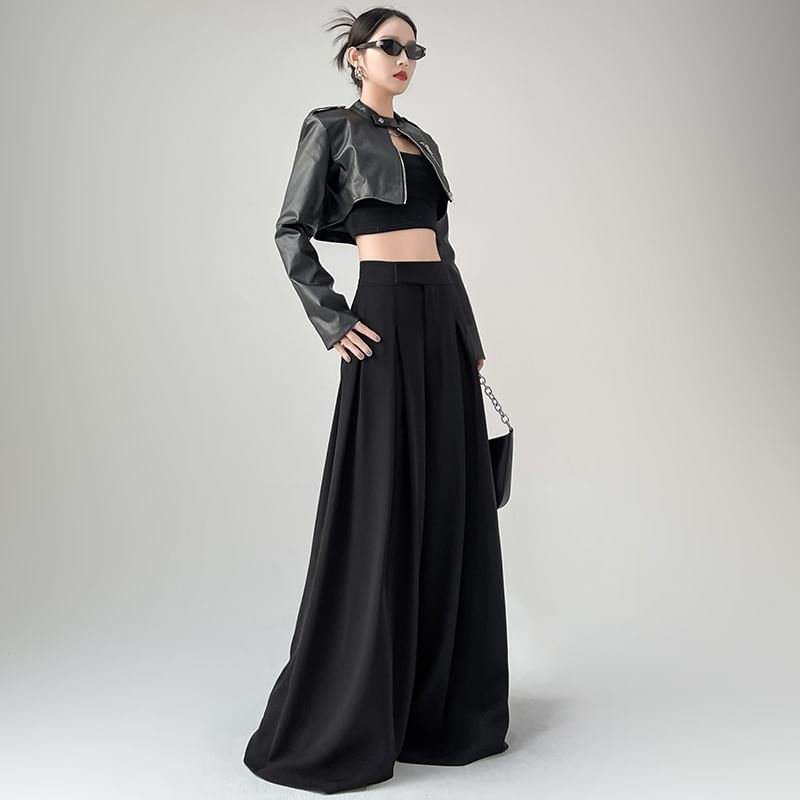 Dress Designs) Waist High Pants Wide (Various Leg Plain