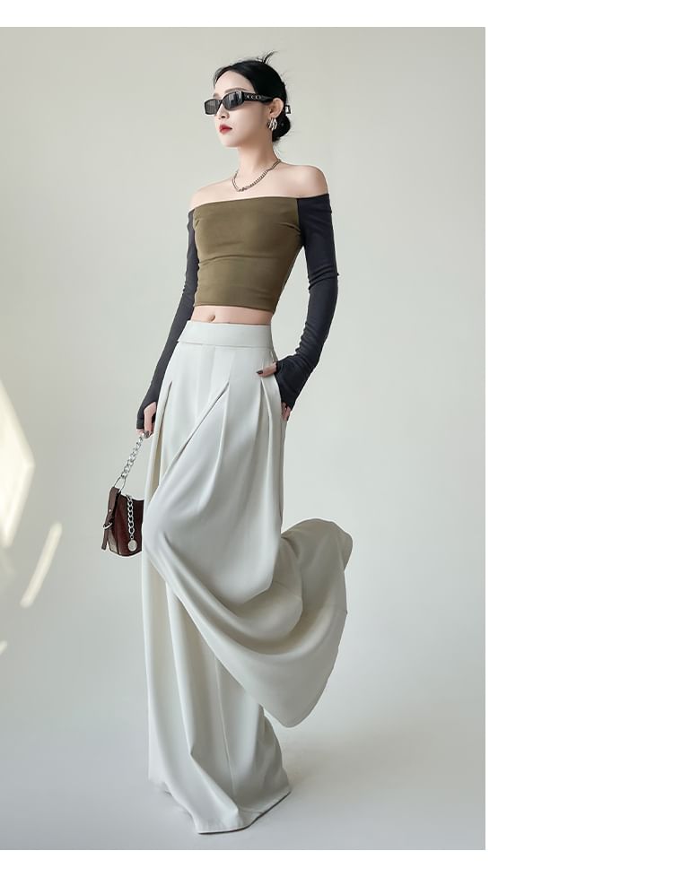 Dress Designs) Waist High Pants Wide (Various Leg Plain