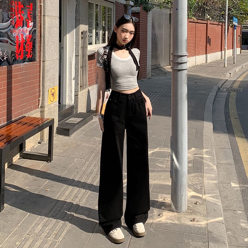 High Plain Washed Wide Suit Designs) Rise Pants Leg (Various