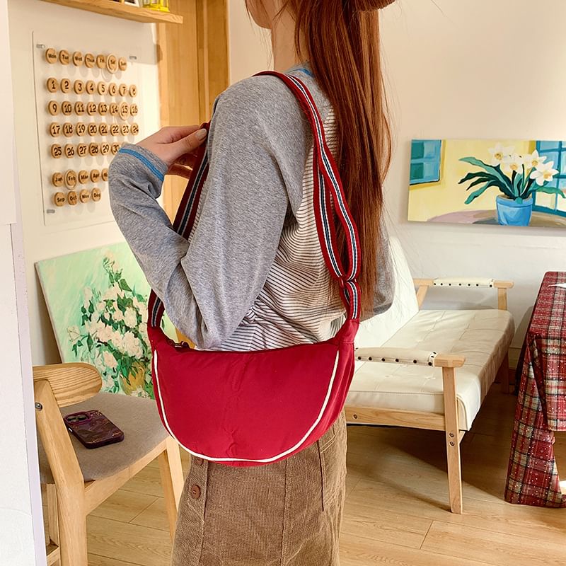 Contrast Striped Crossbody Strap Bag Trim