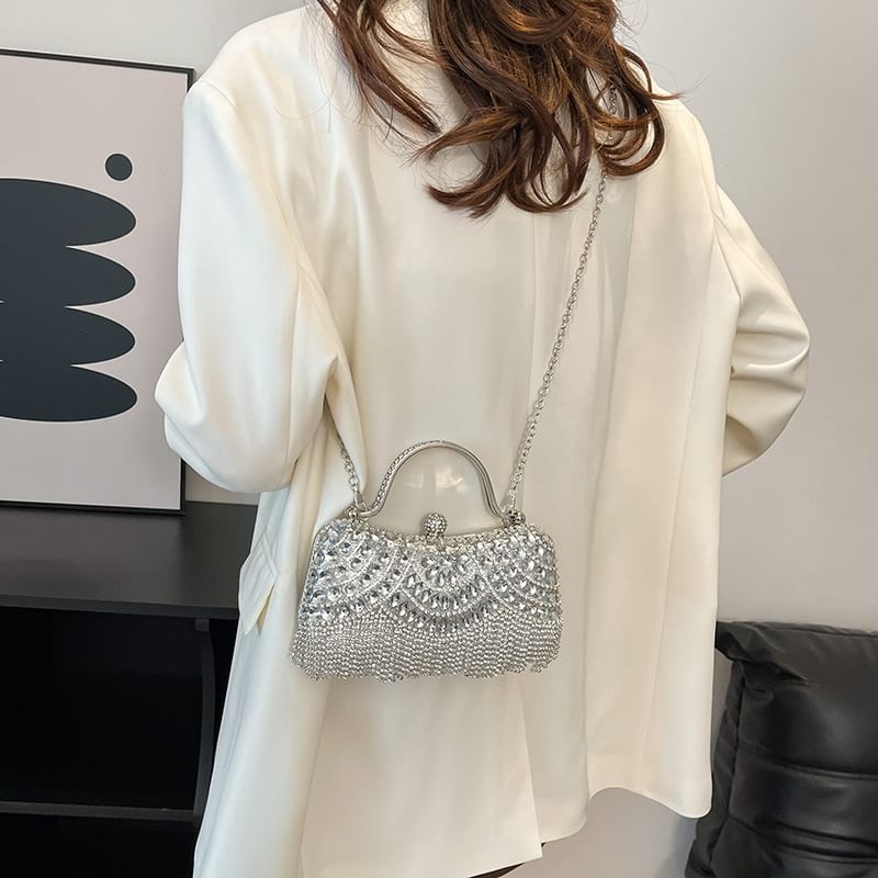 Bag Crossbody Chain Rhinestone Tasseled