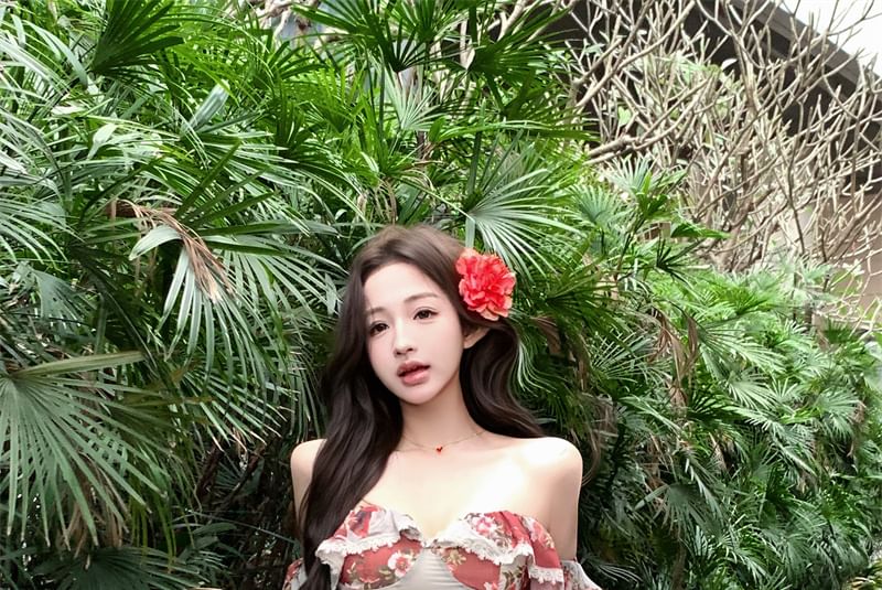 Print Designs) Bodycon (Various Shoulder Off Dress Flower