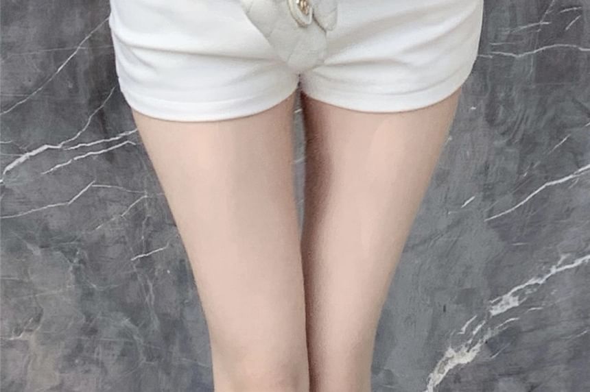 Waist Hot Chained Plain High Pants