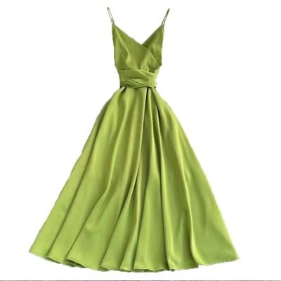 Backless Spaghetti Strap V-Neck A-Line Maxi Dress