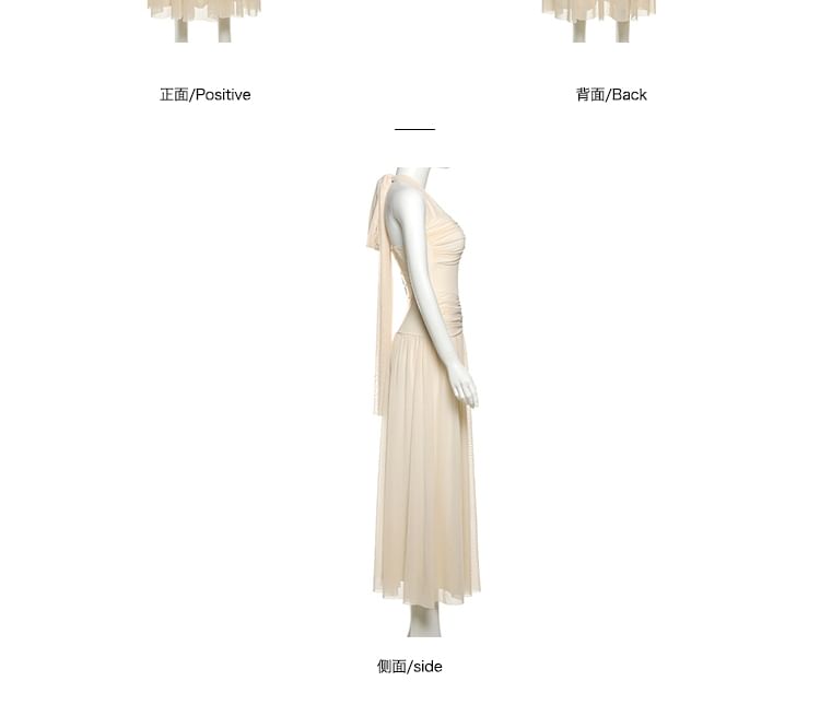 Rhinestone Halter Sheath Maxi Dress