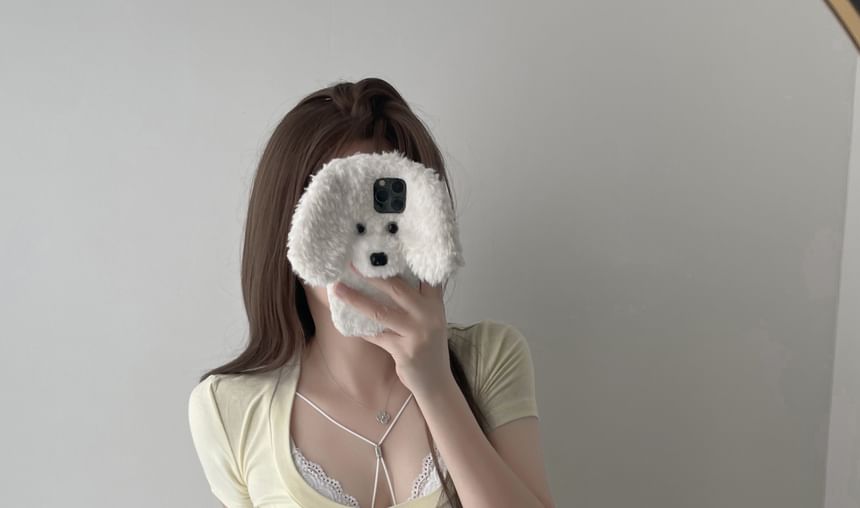 Top Crop T-Shirt Short-Sleeve / Fit Bra Slim Neck Scoop Halter Lace Plain