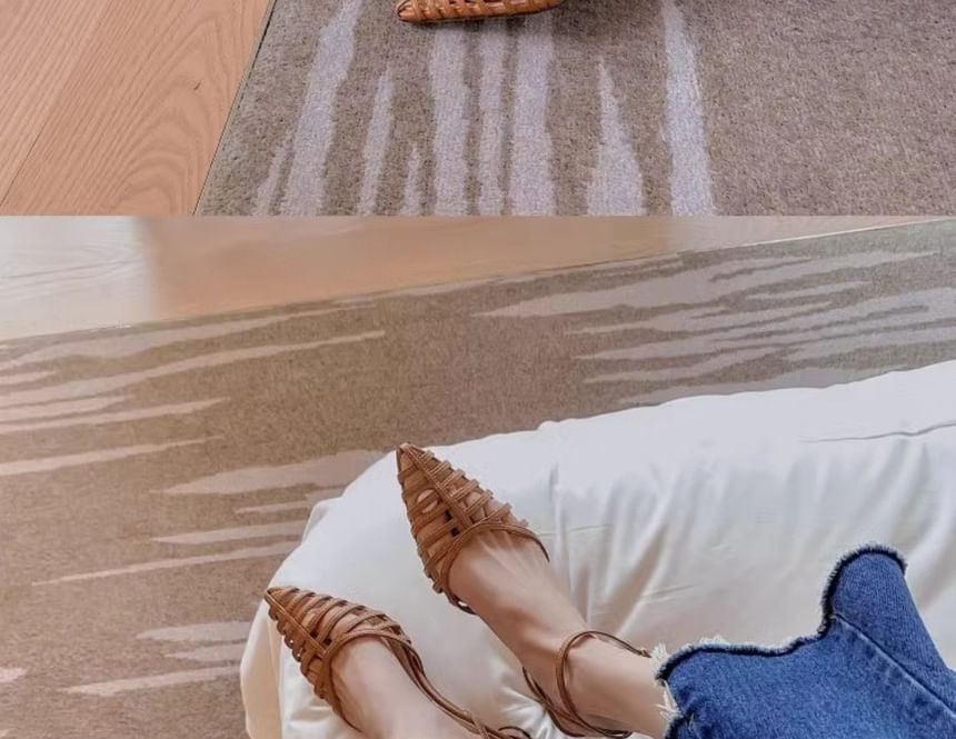 Woven Sandals Round Heel Pointy