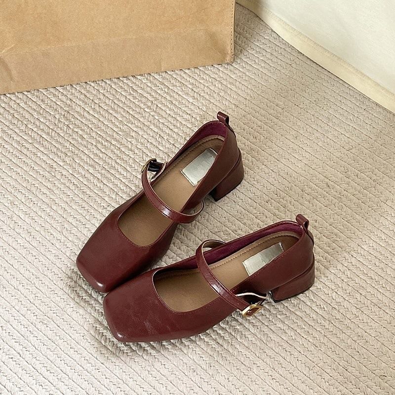 Shoes Heel Jane Mary Chunky