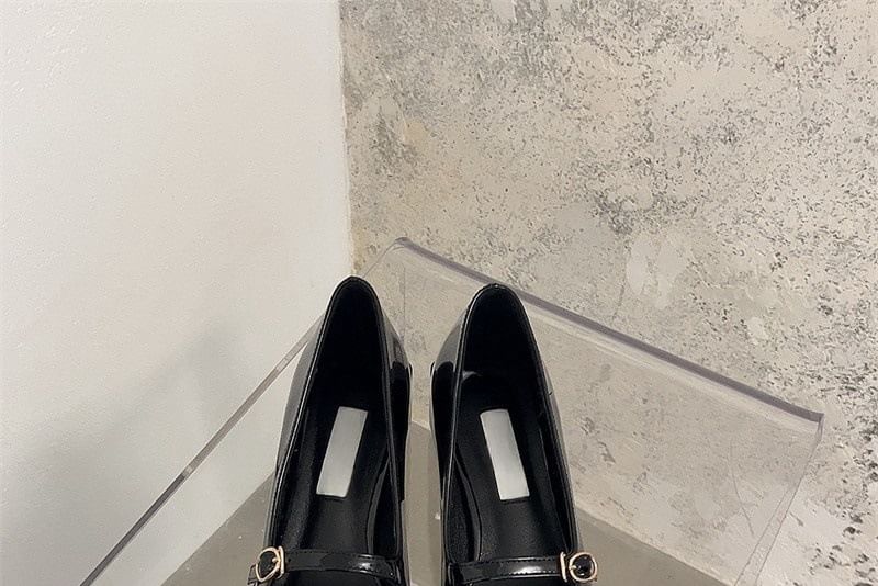 Jane Heel Mary Chunky Shoes Square-Toe