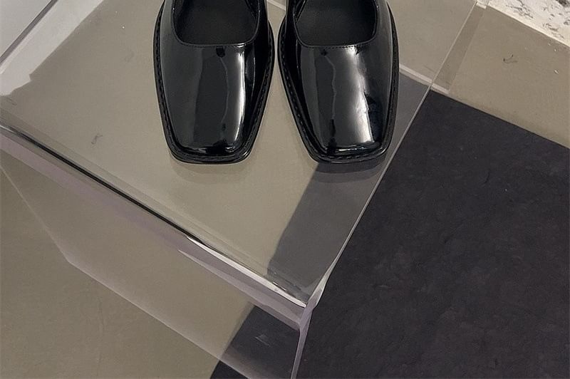 Jane Heel Mary Chunky Shoes Square-Toe