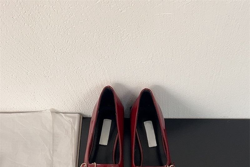 Jane Heel Mary Chunky Shoes Square-Toe