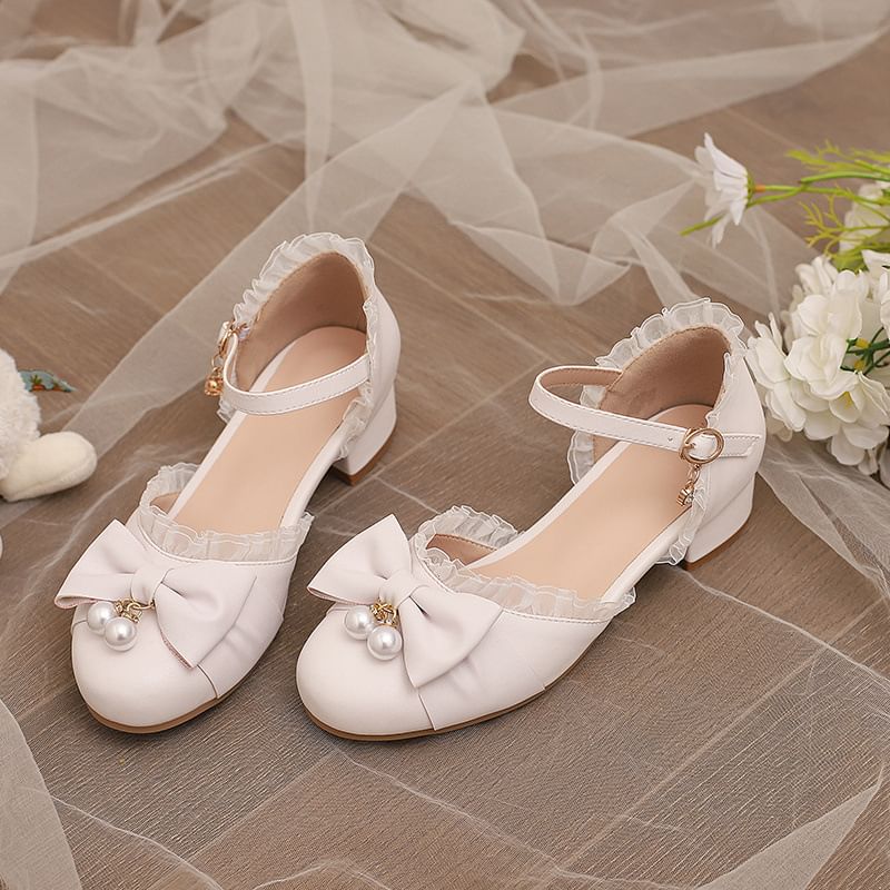Bowknot Lace Trim D'Orsay Sandals