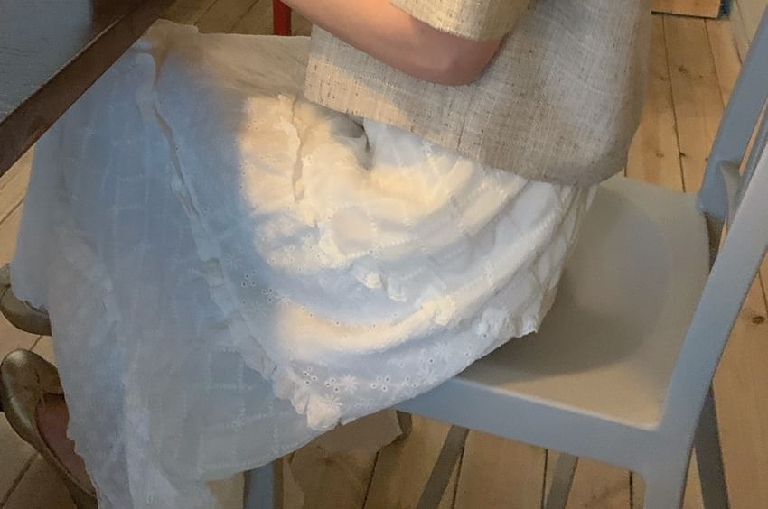 Short Sleeve Round Neck Tweed Button Jacket