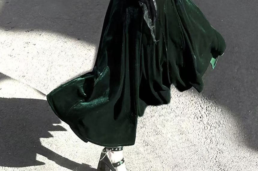 Mesh Panel Velvet Shrug with Lace Mermaid Dress Set