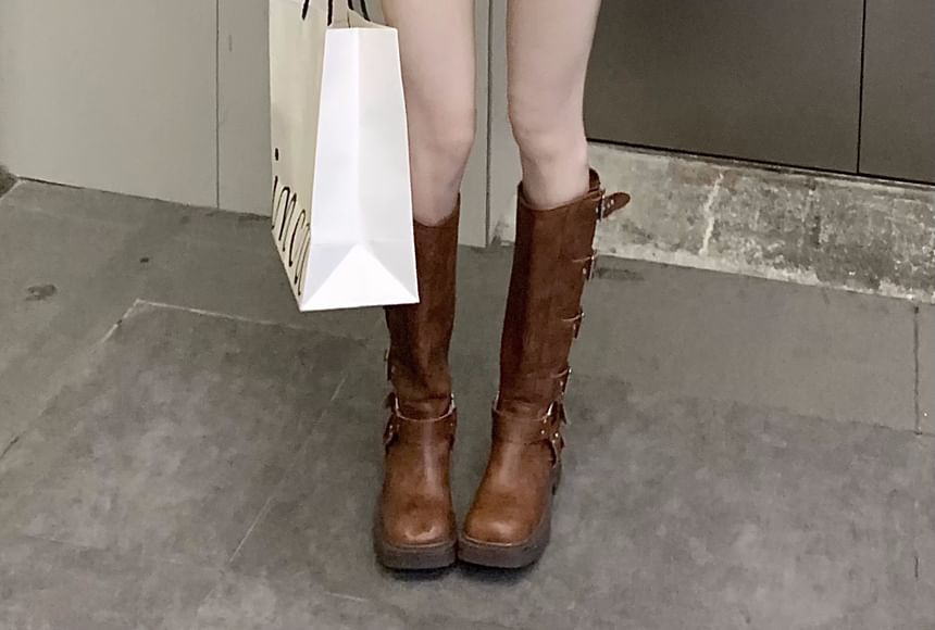 Zipped Pants Hot Washed High Waist Denim