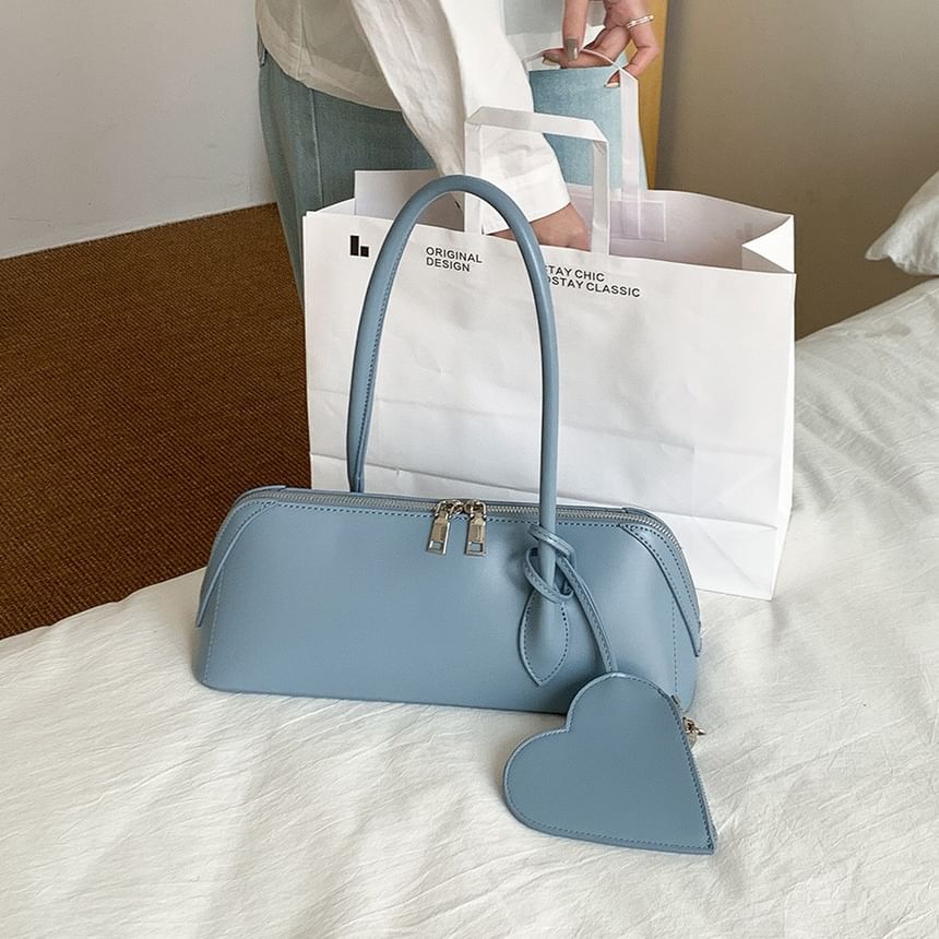 Shoulder Heart Leather Faux Bag Purse + Set: Coin