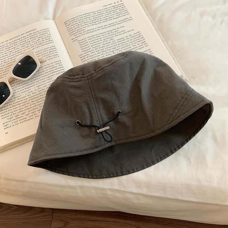 Cloche Drawstring Plain Hat