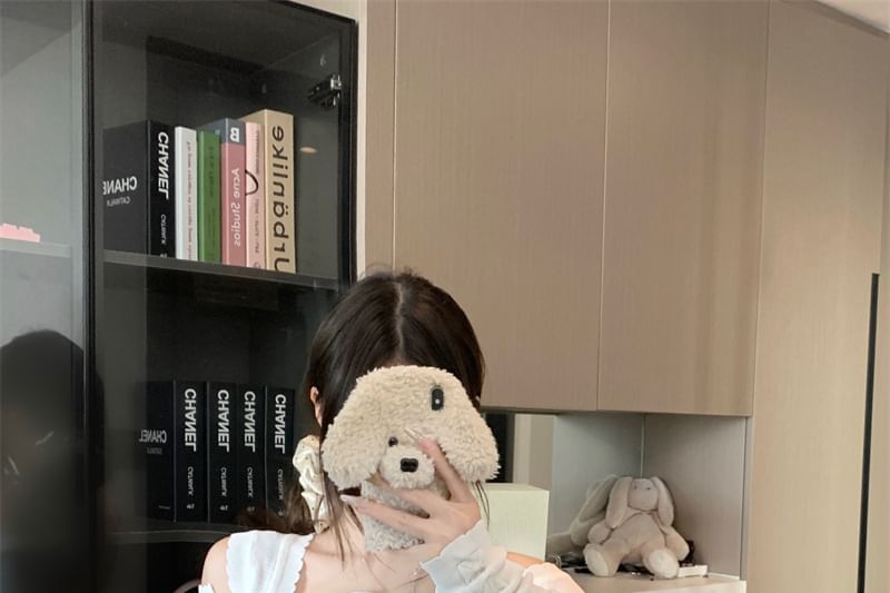 Sleeveless Plain Crop Cable + Neck Cardigan Scoop Top Knit Set: