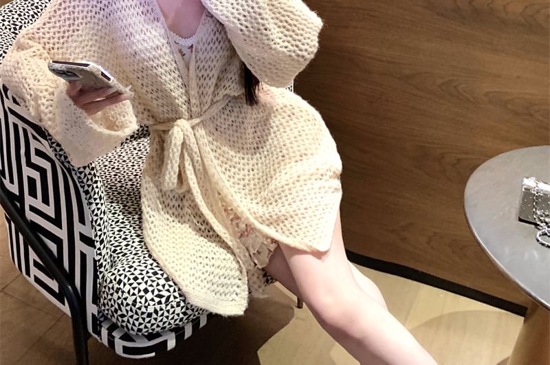 / Flower Strap V-Neck Crochet Bodycon Print Plain Cardigan Mini Dress Spaghetti