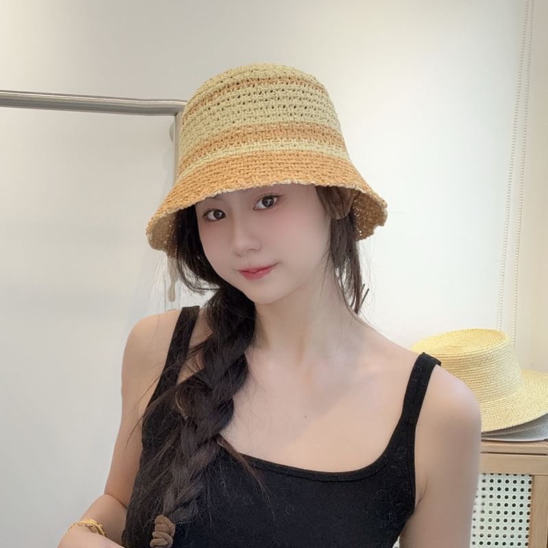 Striped Hat Knit Bucket
