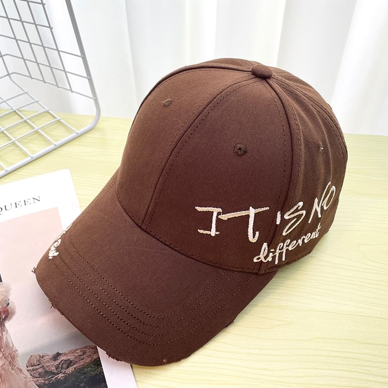 Cap Distressed Baseball Lettering Embroidered