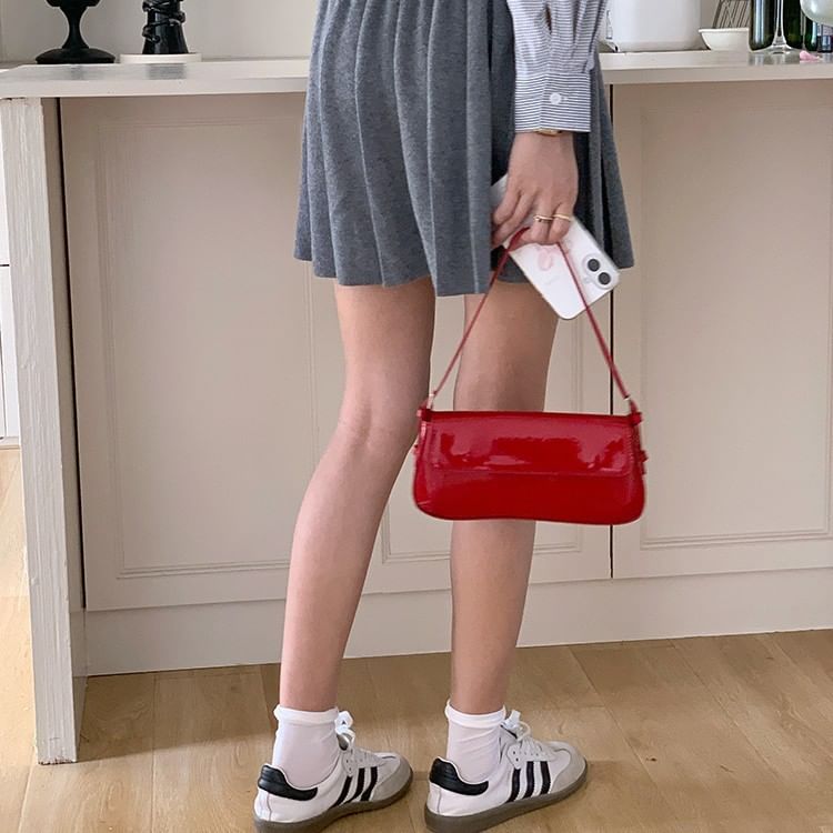 Flap Patent Shoulder Bag