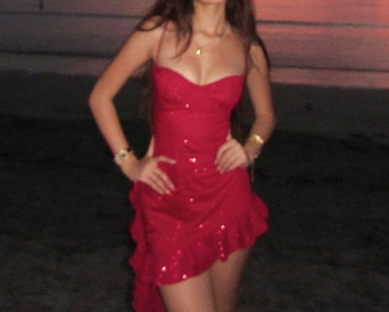 Sweetheart Neckline Glitter Mini A-Line Dress with Spaghetti Straps