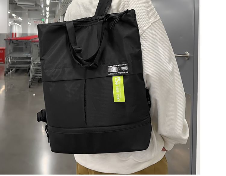 Backpack Tote Panel Applique Nylon