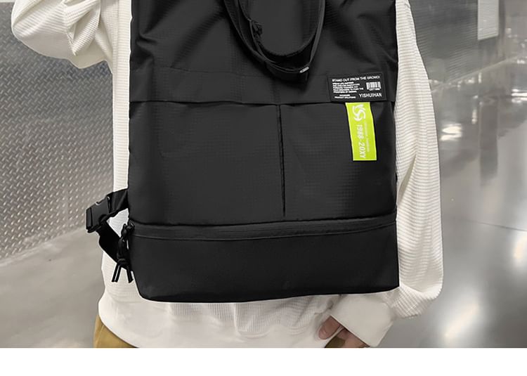 Backpack Tote Panel Applique Nylon