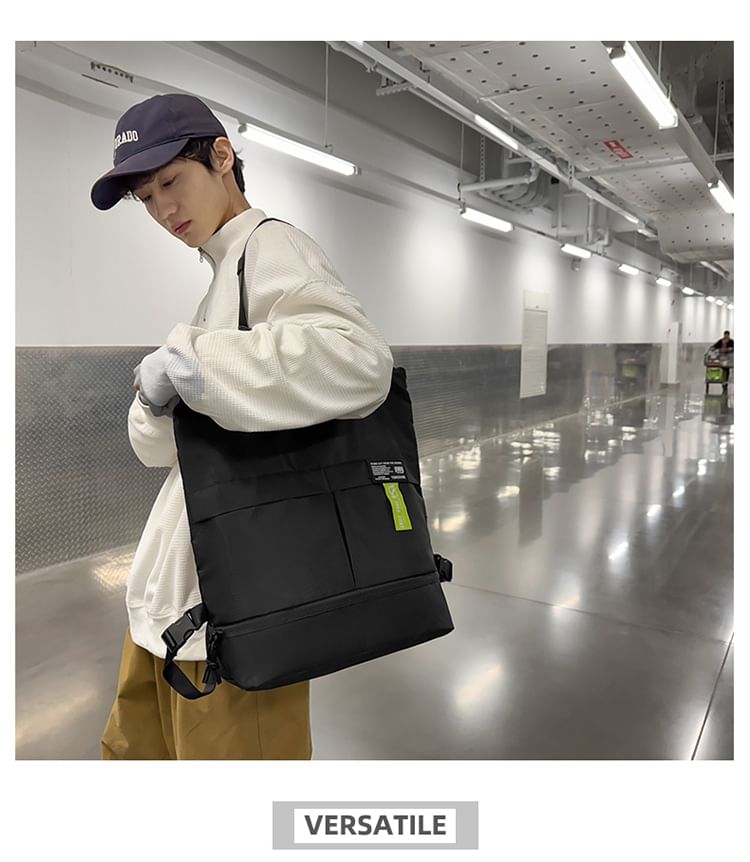 Backpack Tote Panel Applique Nylon