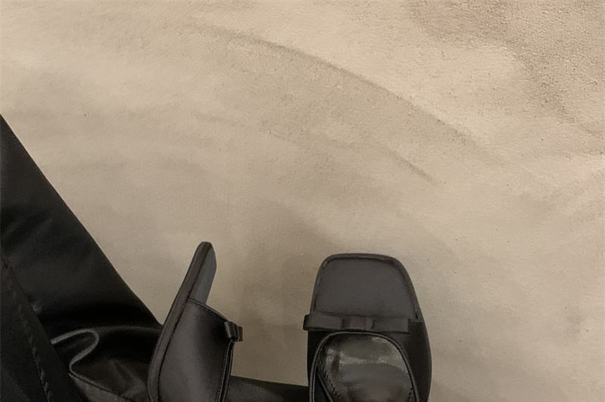 Kitten Slide Toe Heel Sandals Square