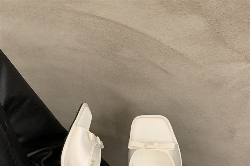 Kitten Slide Toe Heel Sandals Square