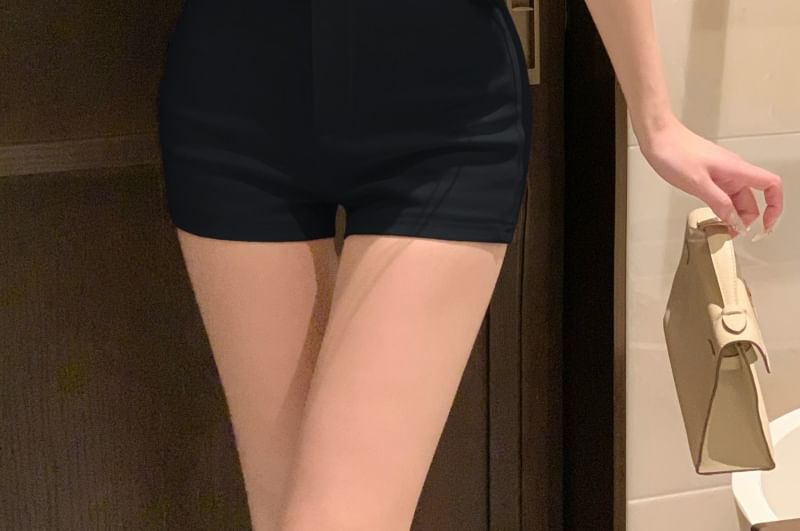 Hot Waist Plain Pants High