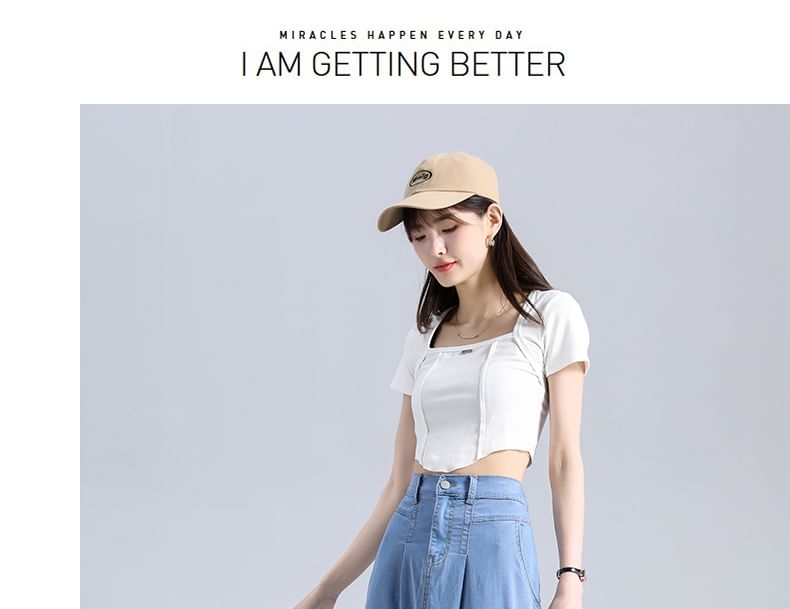 Denim Skirt High Waist Midi A-Line