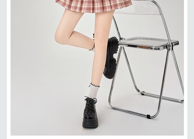 Mini Plaid High Rise A-Line Pleated Skirt