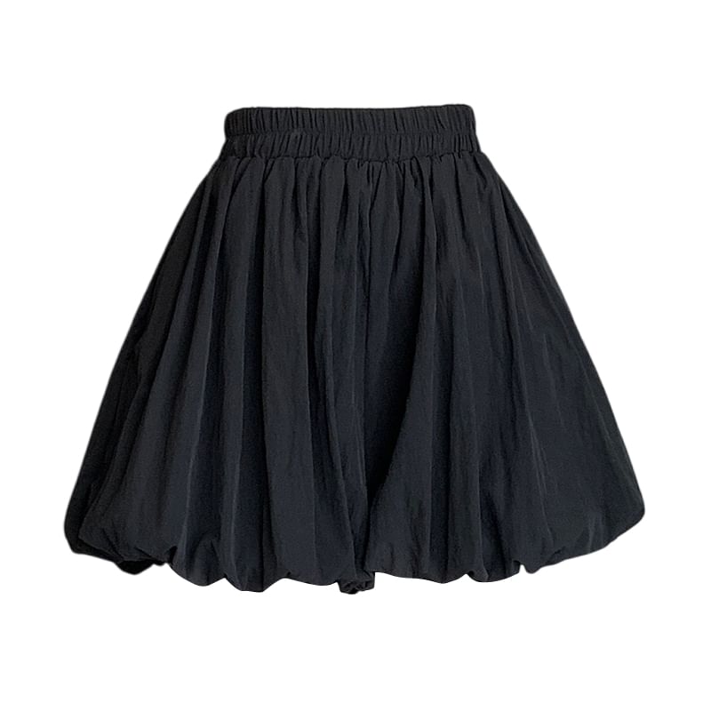 Paperbag Waist Mini Plain High Skort