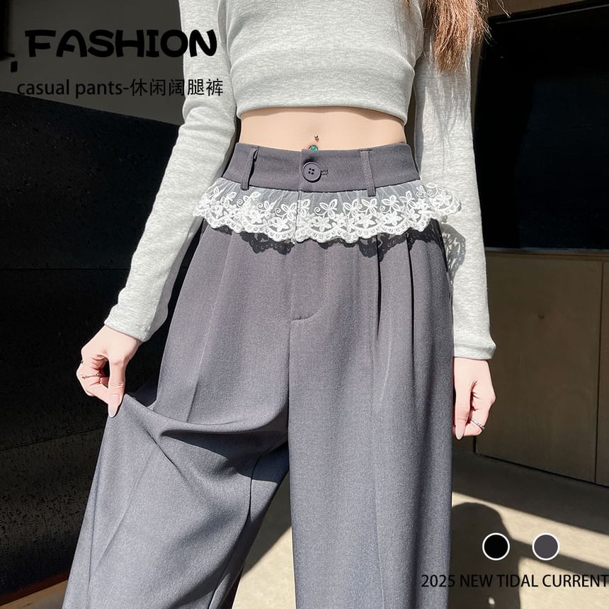 Leg Waist Designs) Dress High (Various Lace Wide Pants Panel