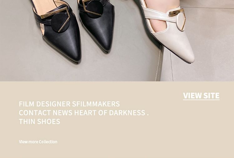 Block Heel Pointed Mules