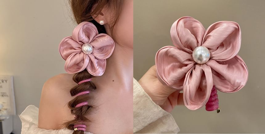 Floral Tie Designs) Coil Bead Hair / Ribbon (Various