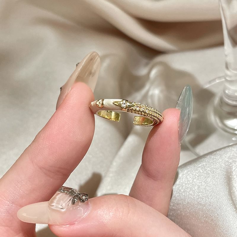 Ring Open Embellished (Various Glaze Designs) Alloy