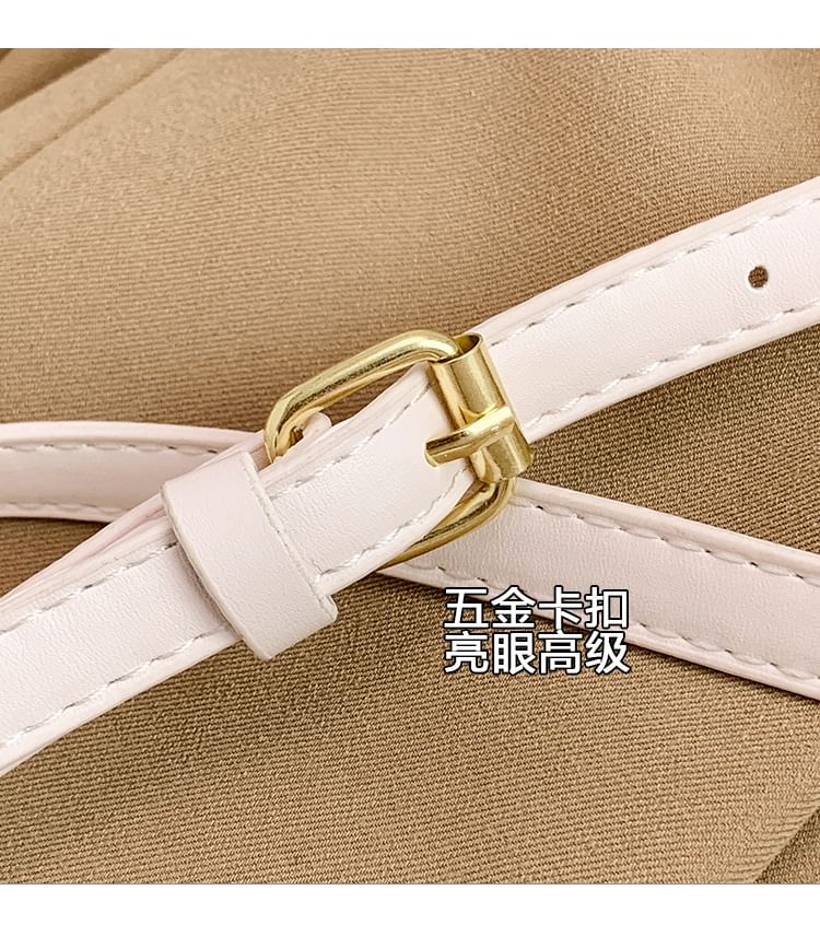 Woven Crossbody Flap Bag Faux Leather