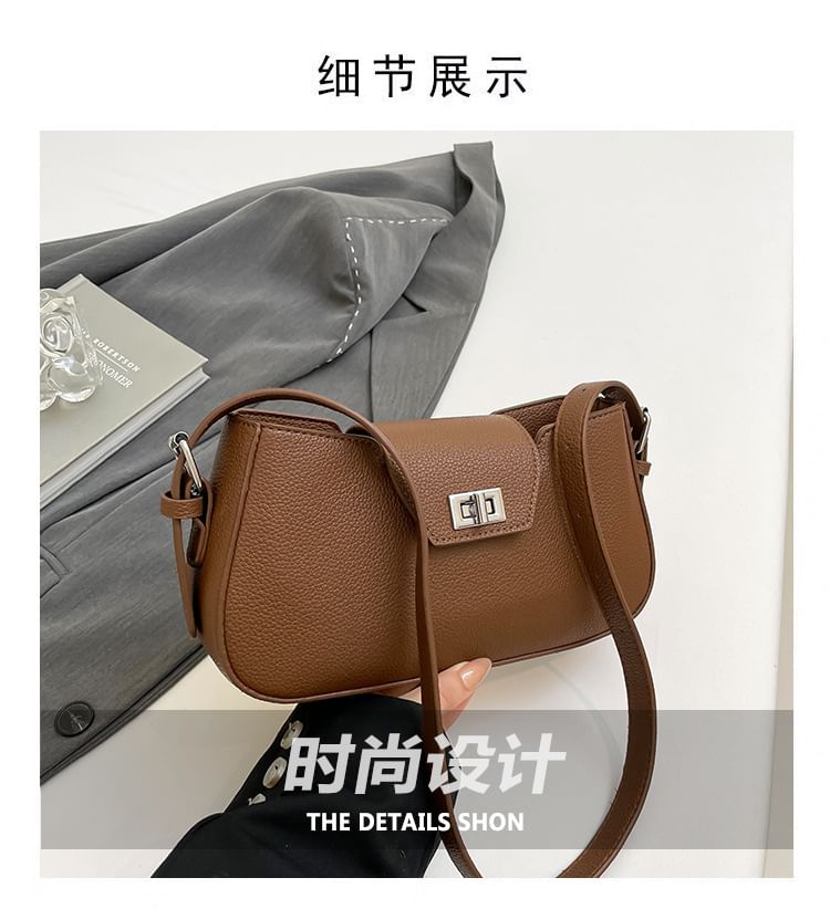 Faux Leather Crossbody Bag Flap