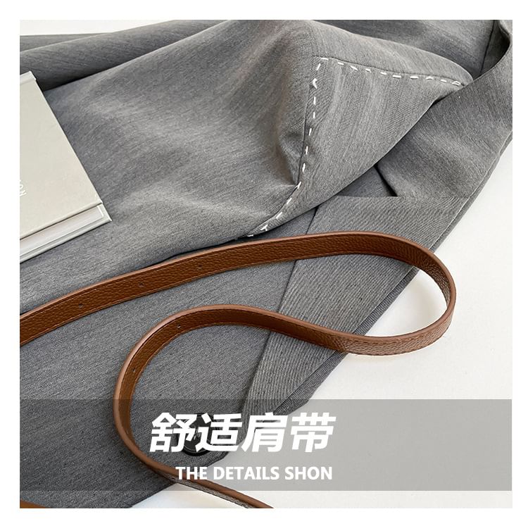 Faux Leather Crossbody Bag Flap