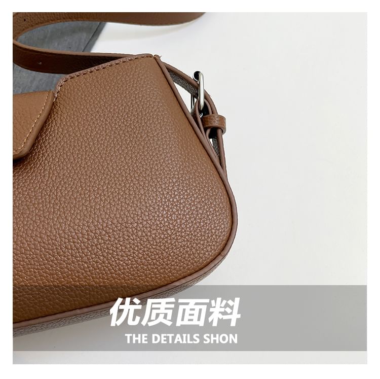 Faux Leather Crossbody Bag Flap