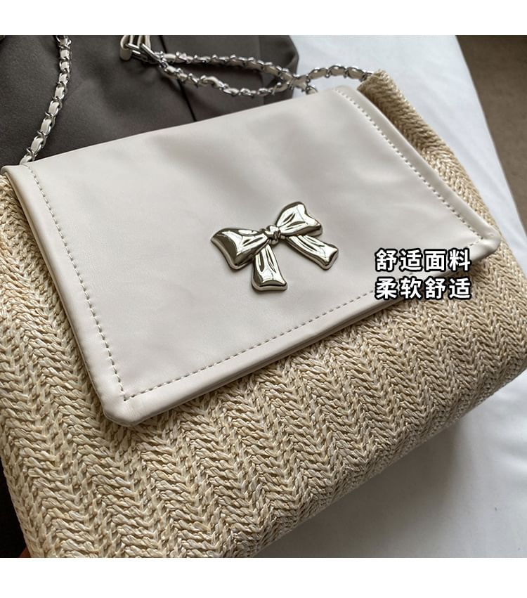 Woven Bag Shoulder Flap Bow