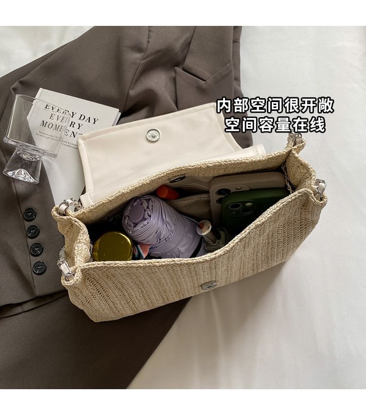 Woven Bag Shoulder Flap Bow