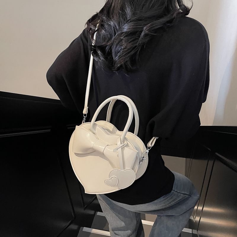 + Crossbody Charm Set: Shaped Heart Faux Bag Leather